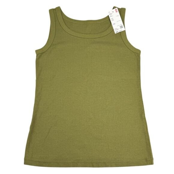 NWT UNIQLO Women's Soft Ribbed Tank Top Sz XS Olive - Picture 2 of 4
